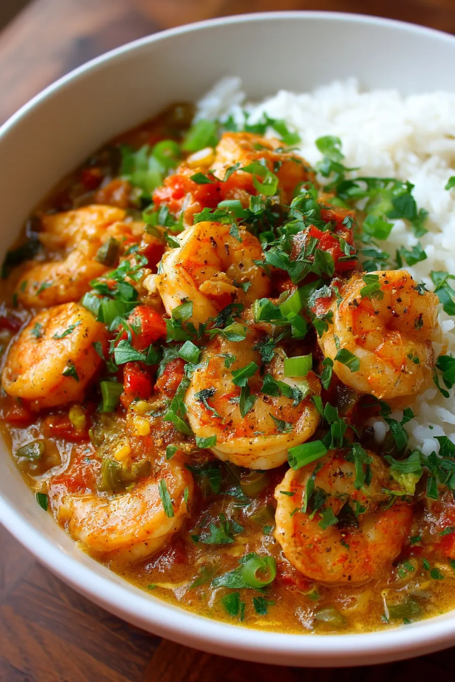 A bowl of shrimp and rice.