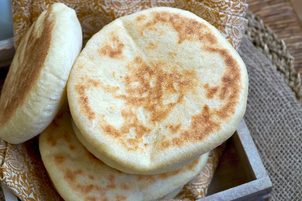 A stack of three pita breads.