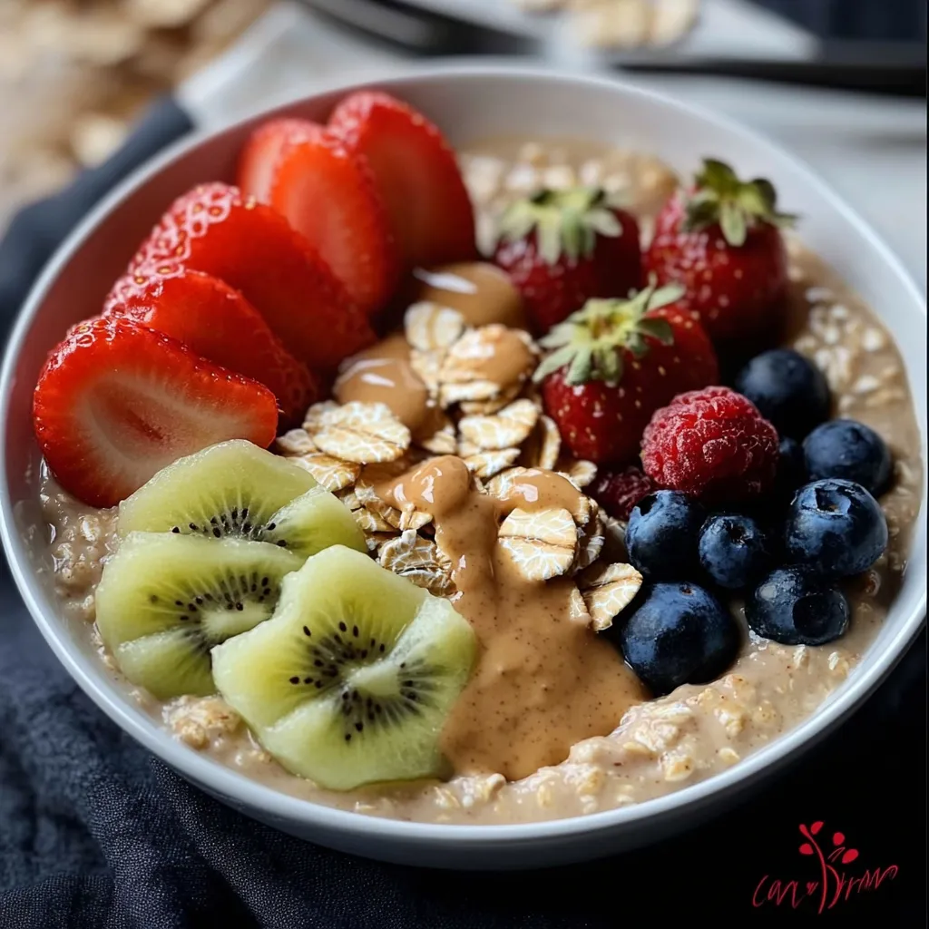 A bowl of granola with fruit.