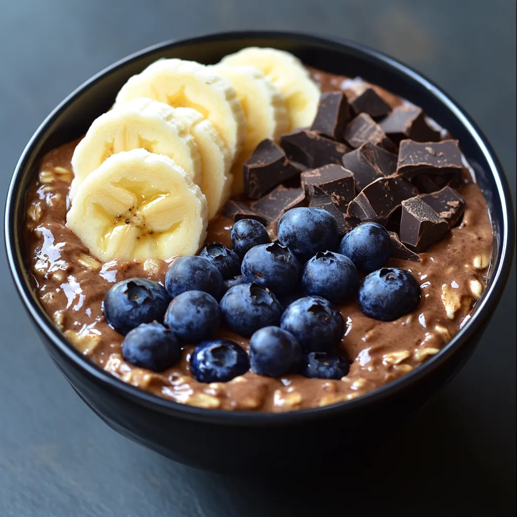 A bowl of chocolate and banana yogurt.