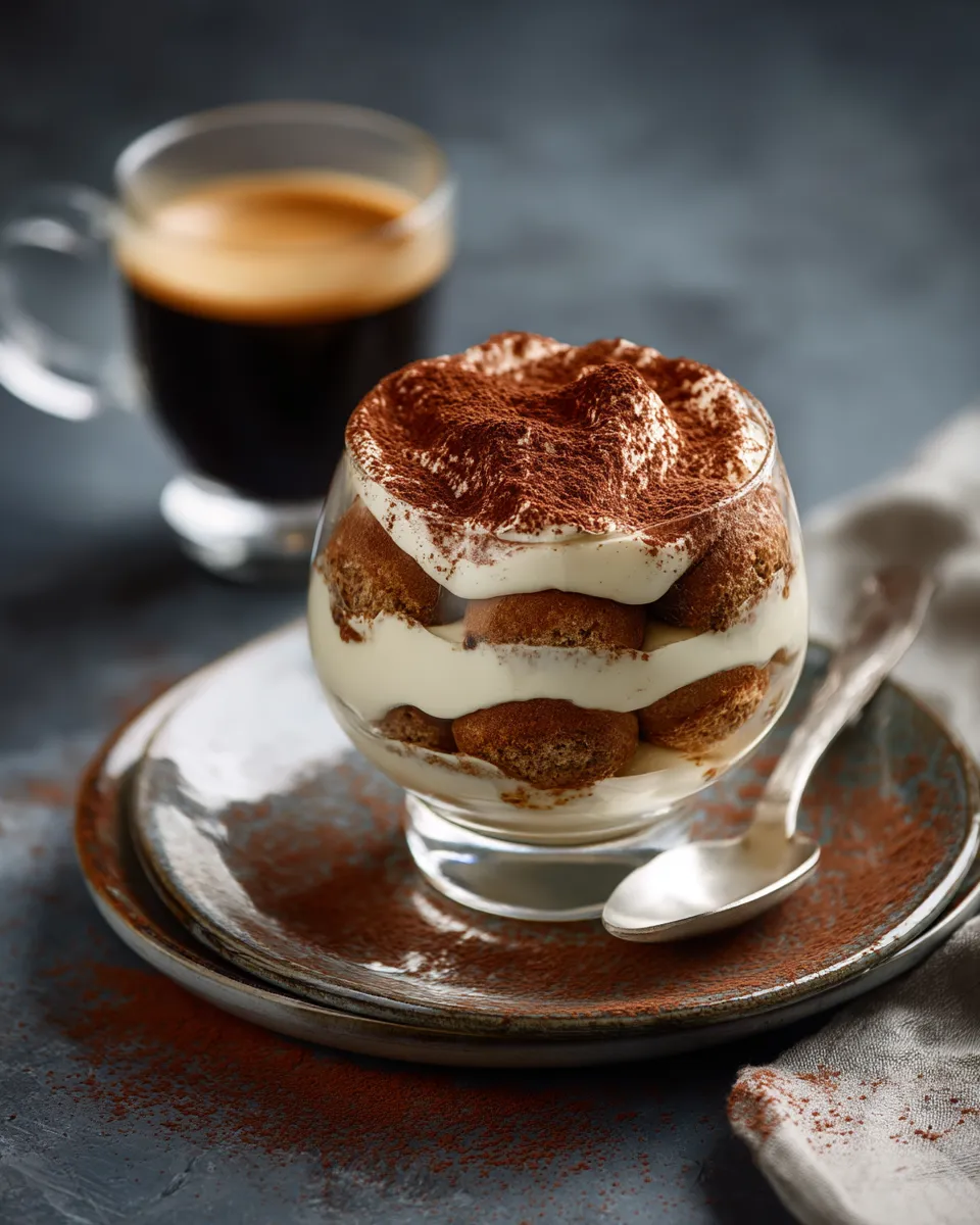 A glass of coffee and a dessert.