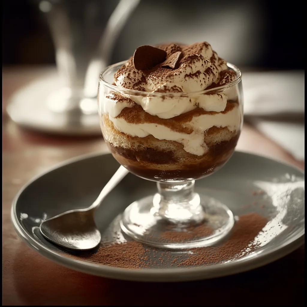 A dessert in a glass bowl.