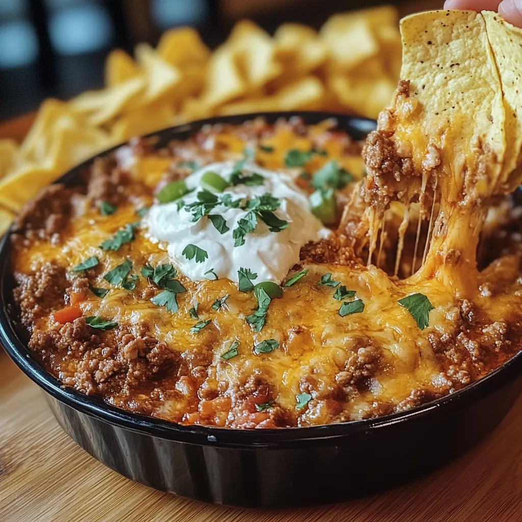 A person is eating a bowl of chili.