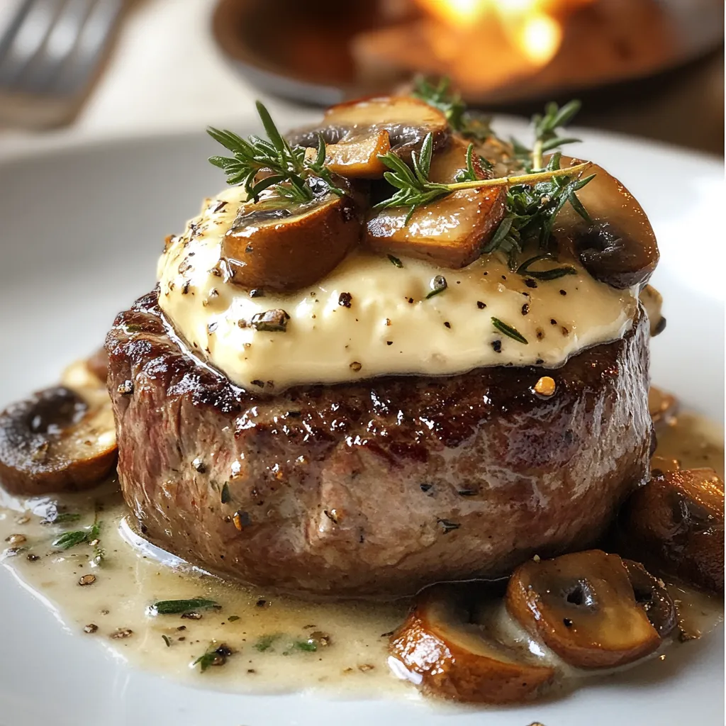 A plate of food with mushrooms and meat.
