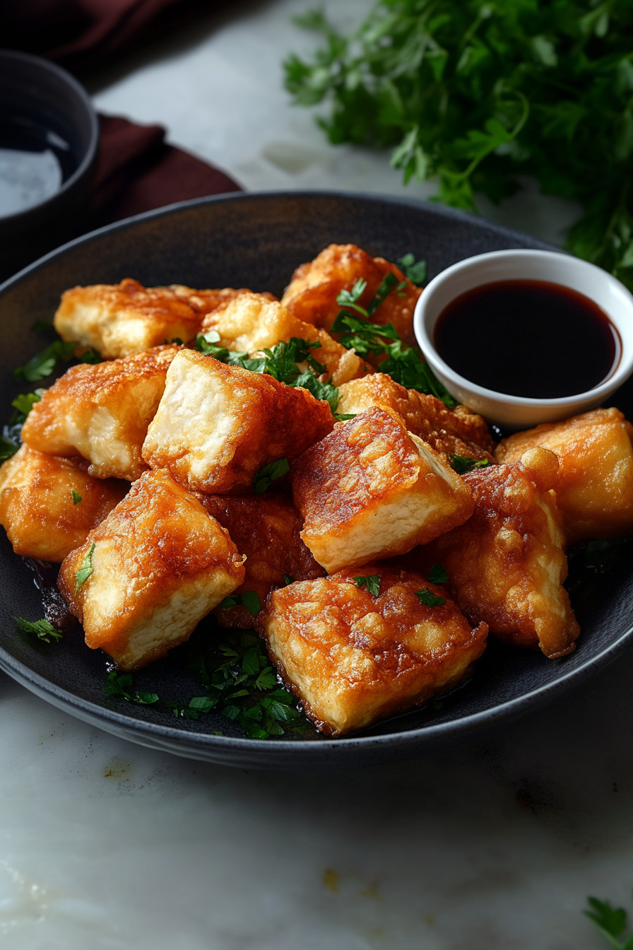 A bowl of food with a sauce.