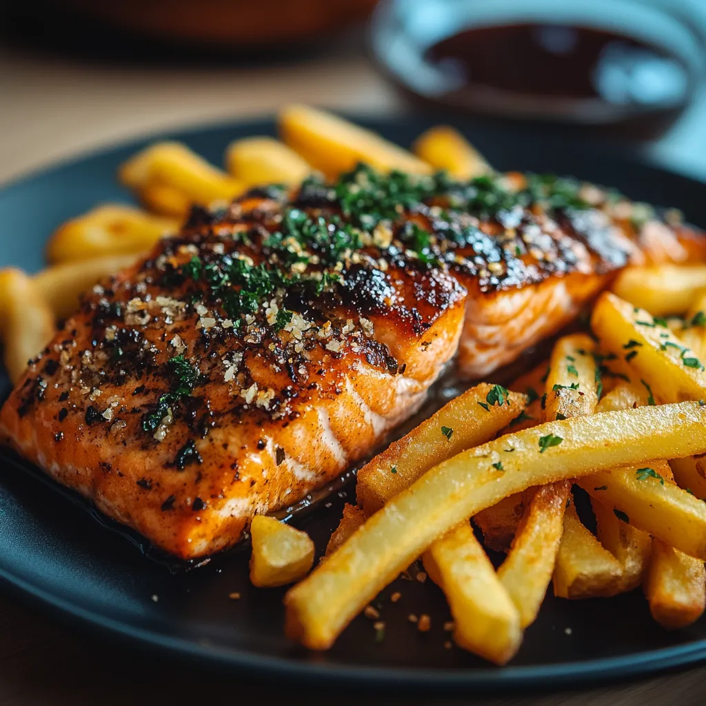 A plate of food with fish and fries.