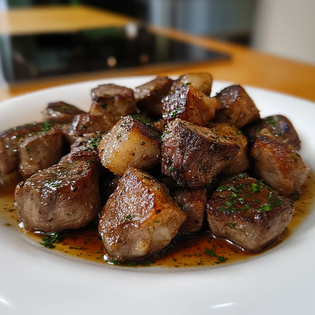 A plate of meat with a sauce on it.