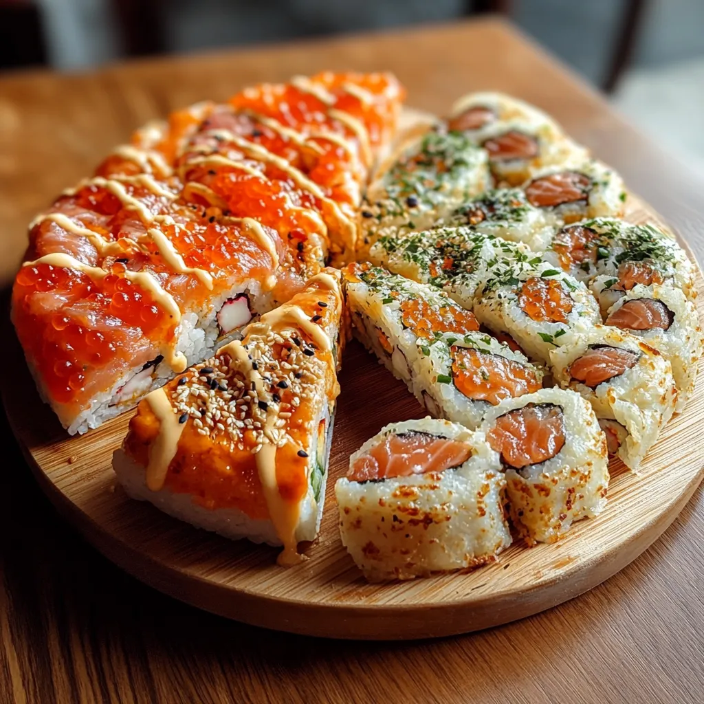 A plate of sushi with a slice missing.
