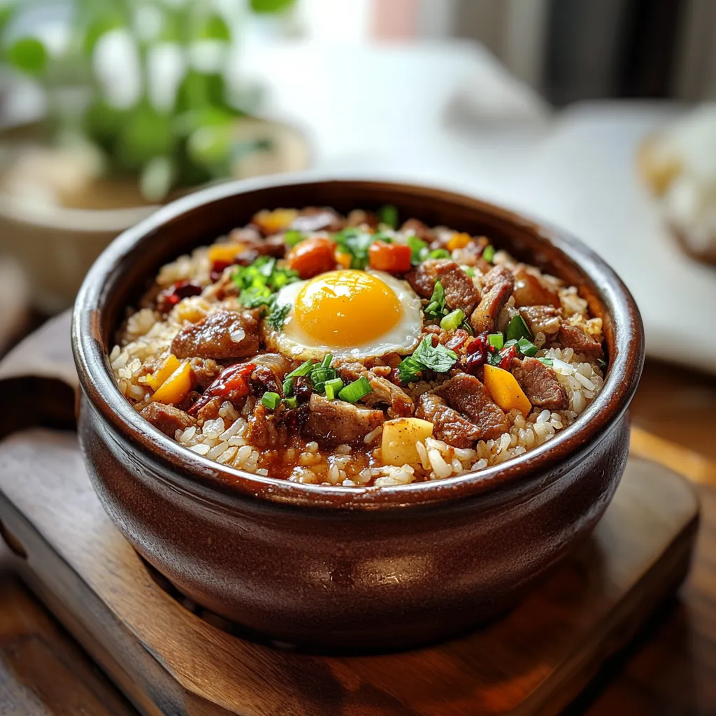 A bowl of rice with an egg on top.
