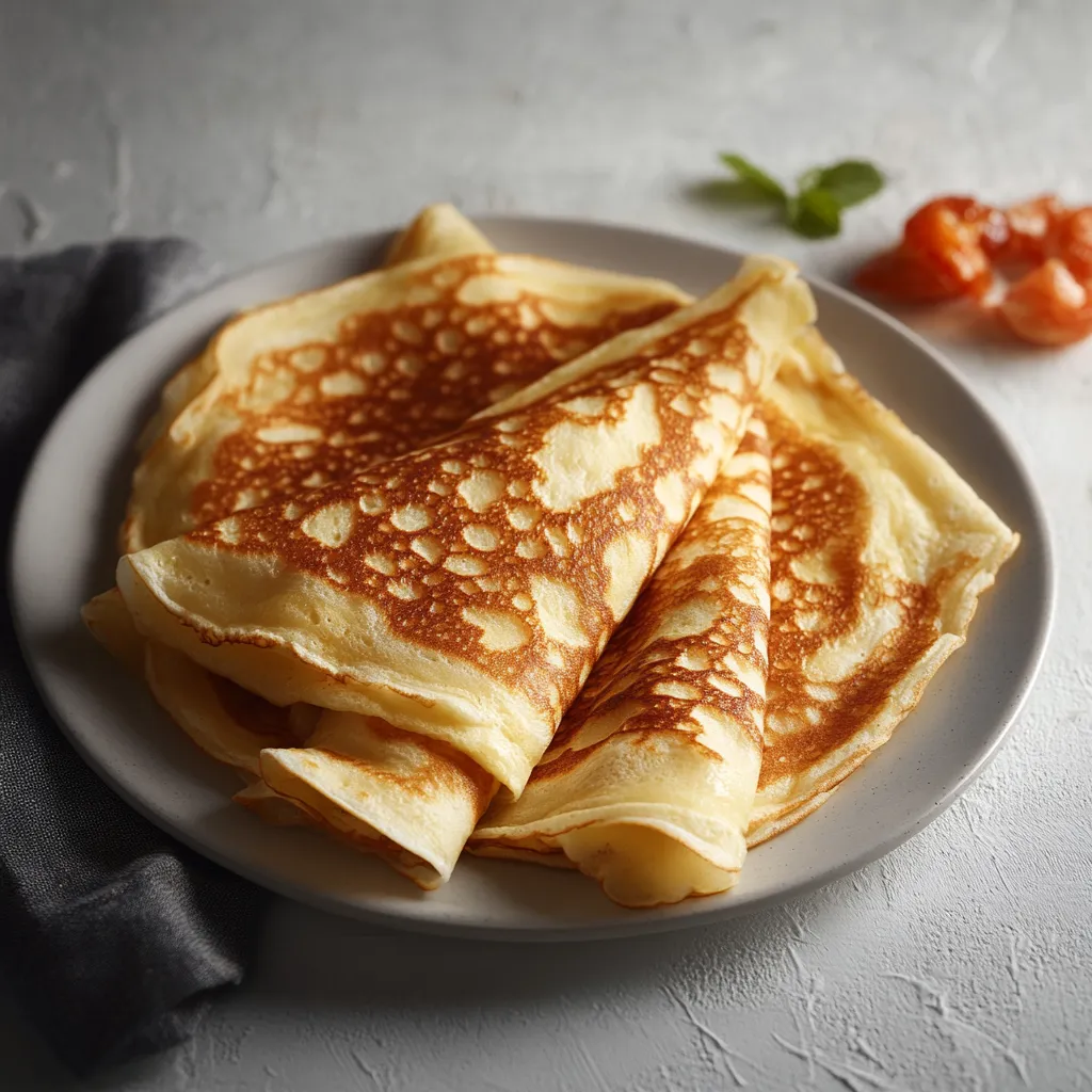 Two crepes on a plate.