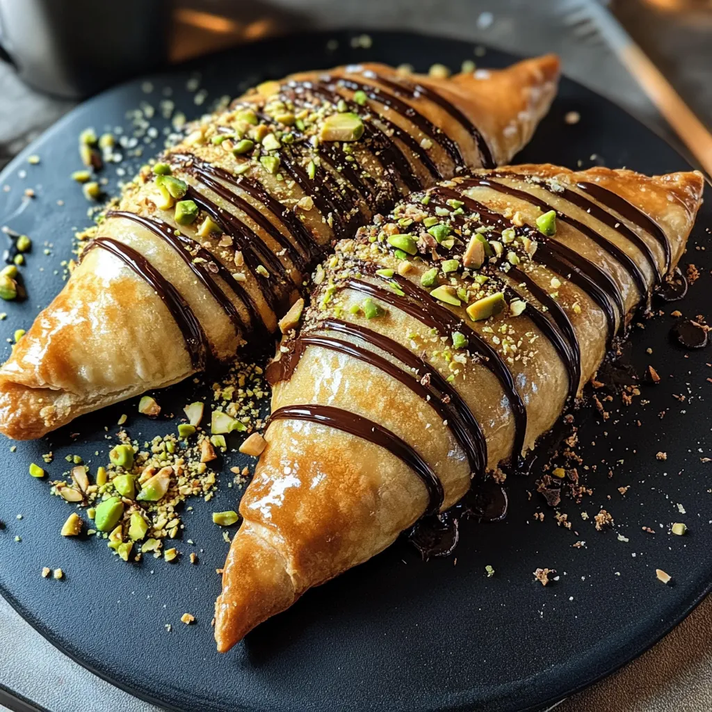 Two chocolate covered pastries with almonds.