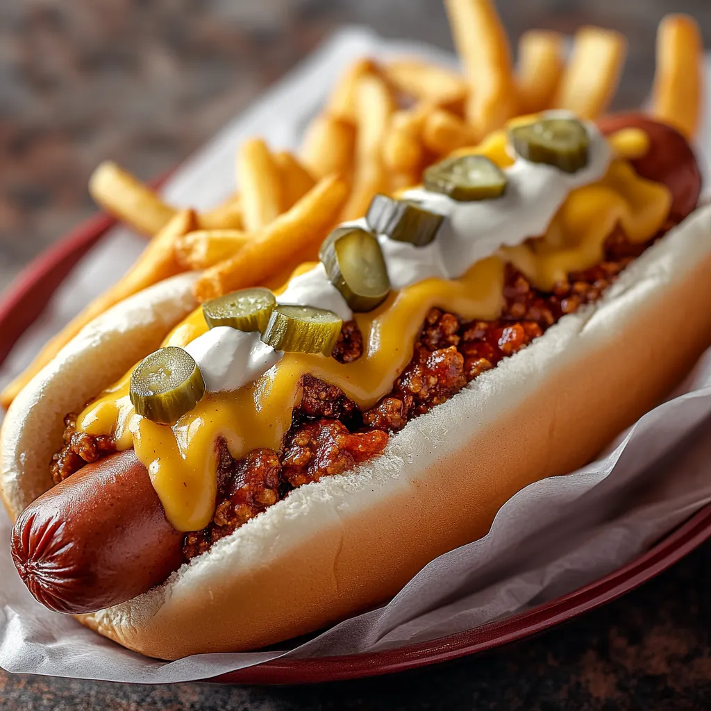 A hot dog with chili and cheese on a bun.