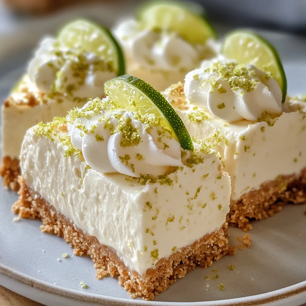 A slice of cheesecake with lime wedges on top.