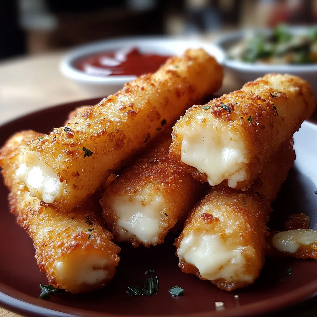 A plate of cheese sticks.