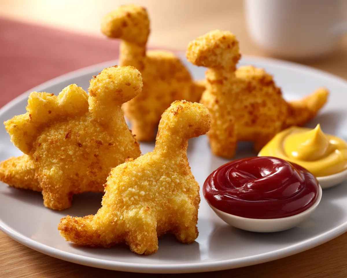A plate of chicken nuggets with ketchup.