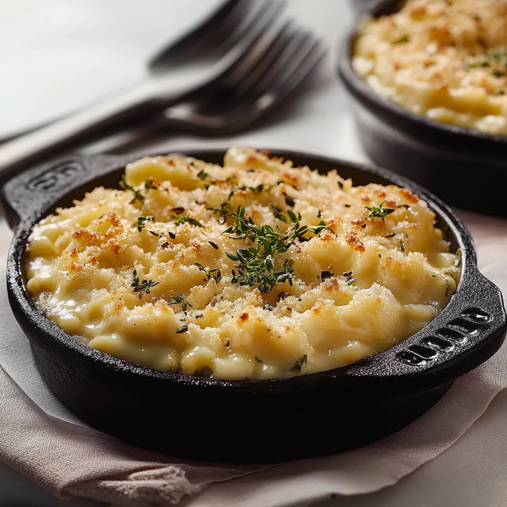 A close up of a dish of macaroni and cheese.