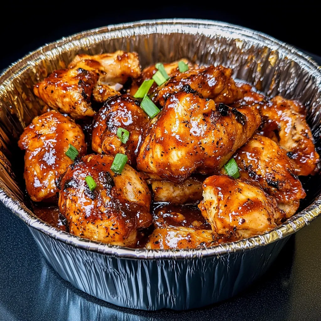 A bowl of chicken wings with barbecue sauce.