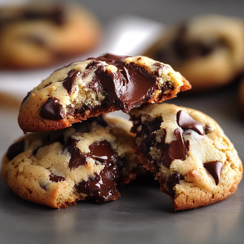 Chocolate chip cookies on a table.
