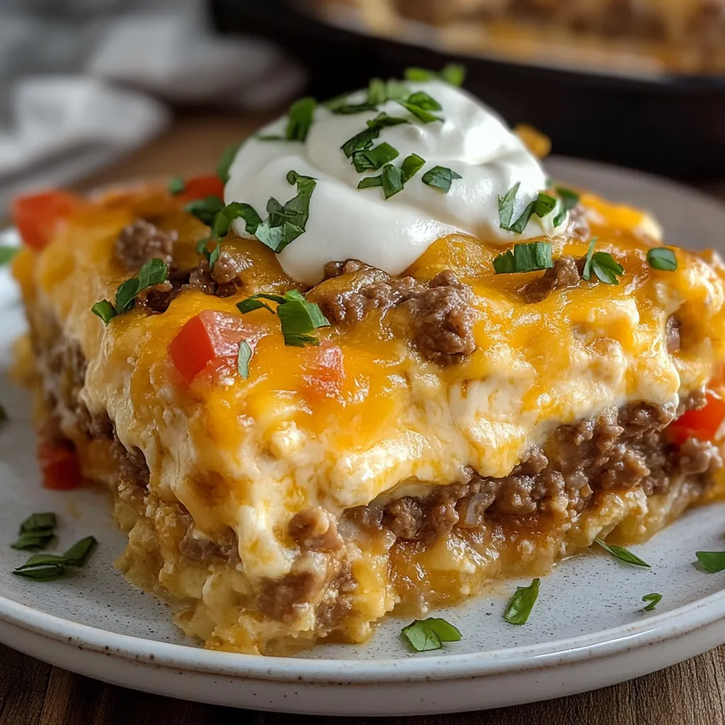 A plate of food with a white sauce on top.