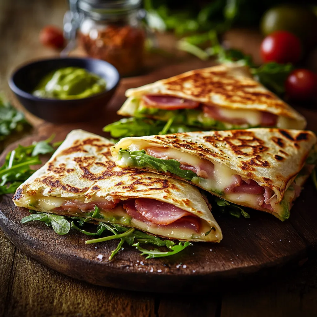 A sandwich with lettuce and meat on a wooden table.