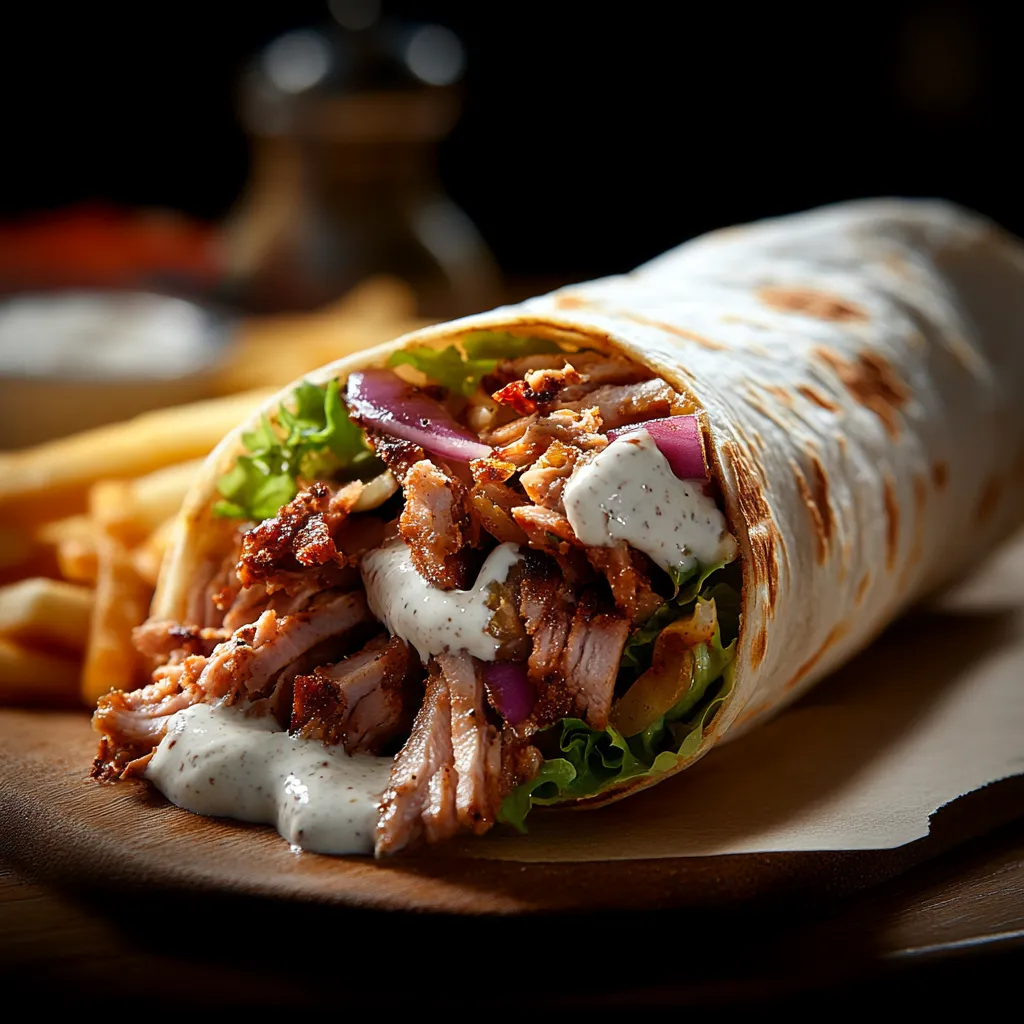 A sandwich with meat and onions.