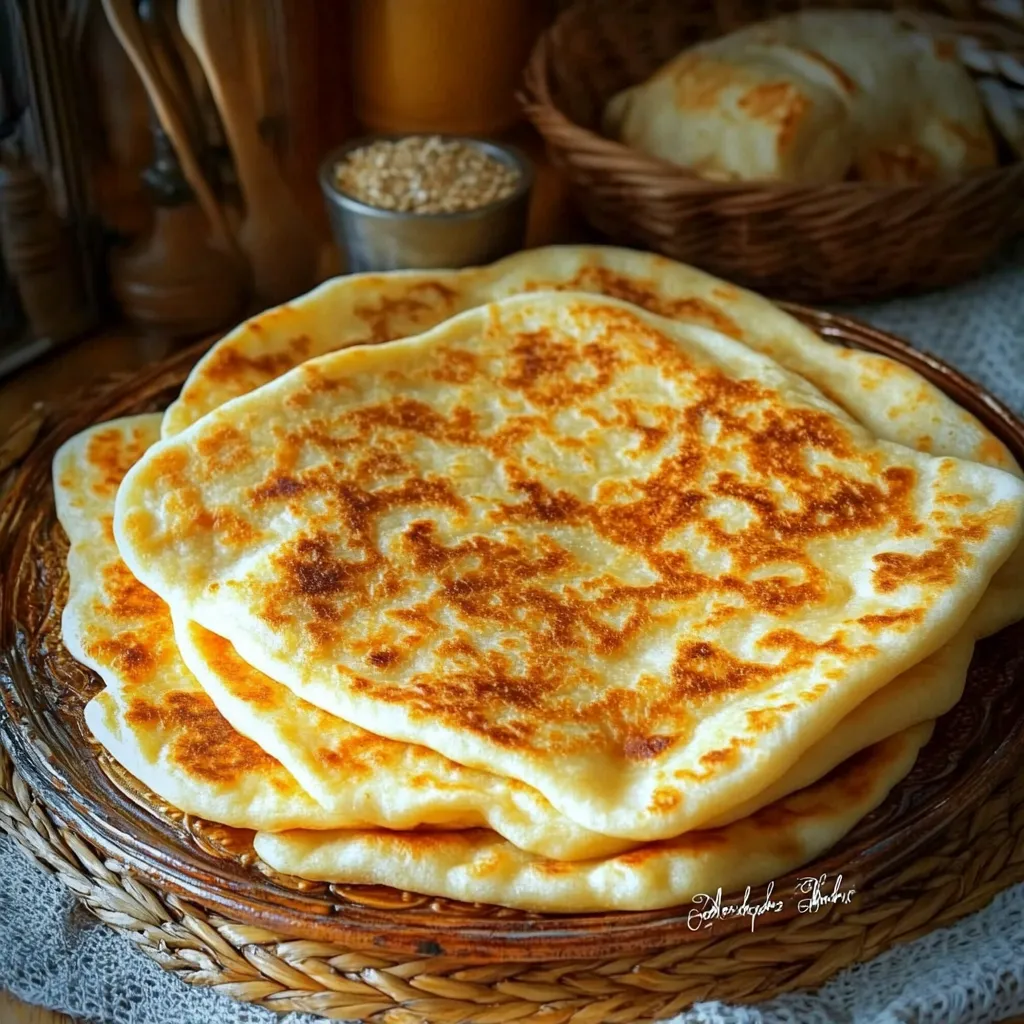 A plate of pizza with a basket of bread.