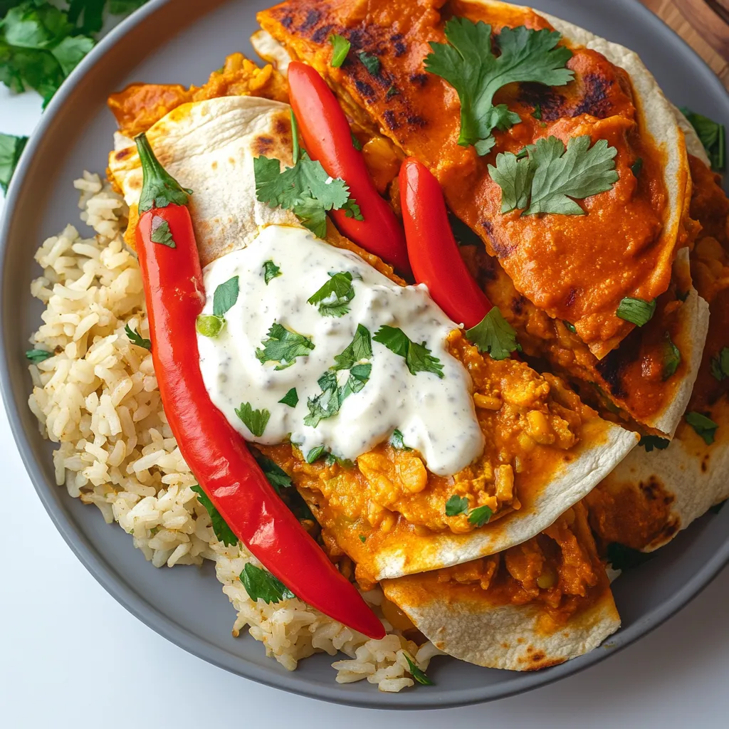 A plate of food with rice, beans, and peppers.