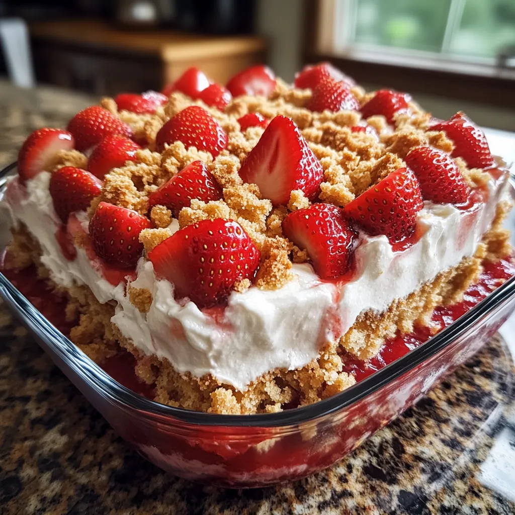 A glass bowl of strawberry shortcake.