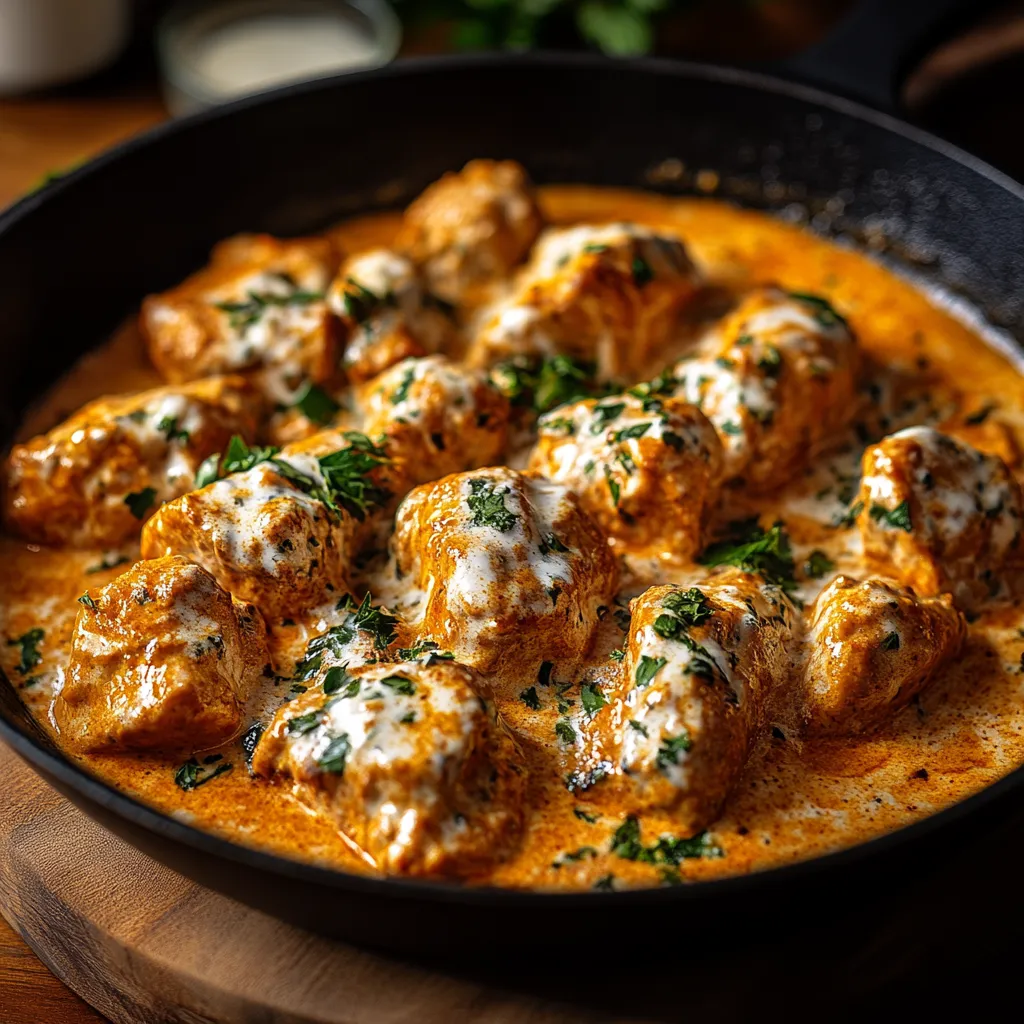 A pan of meat with sauce.