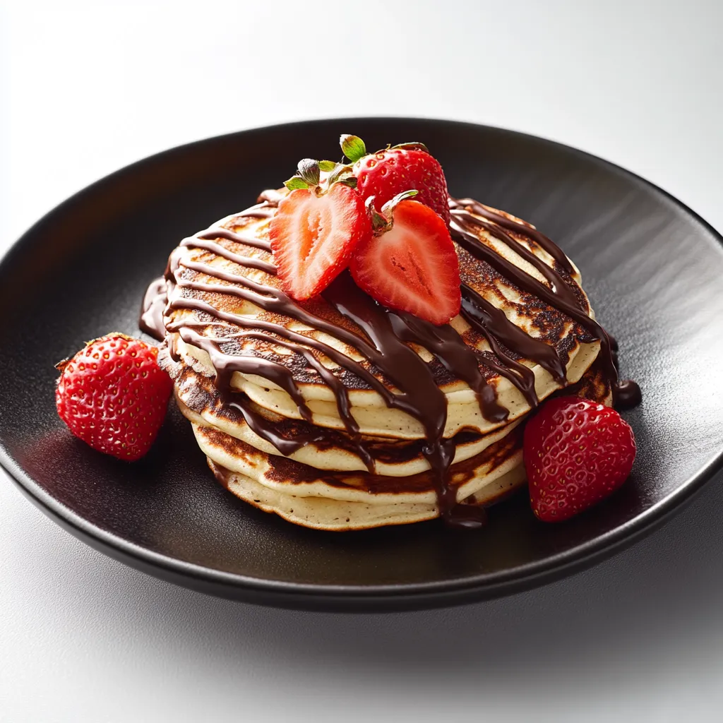 A plate of food with strawberries and chocolate.