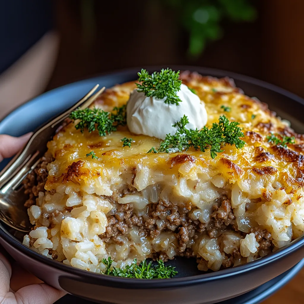 A plate of food with a fork on it.