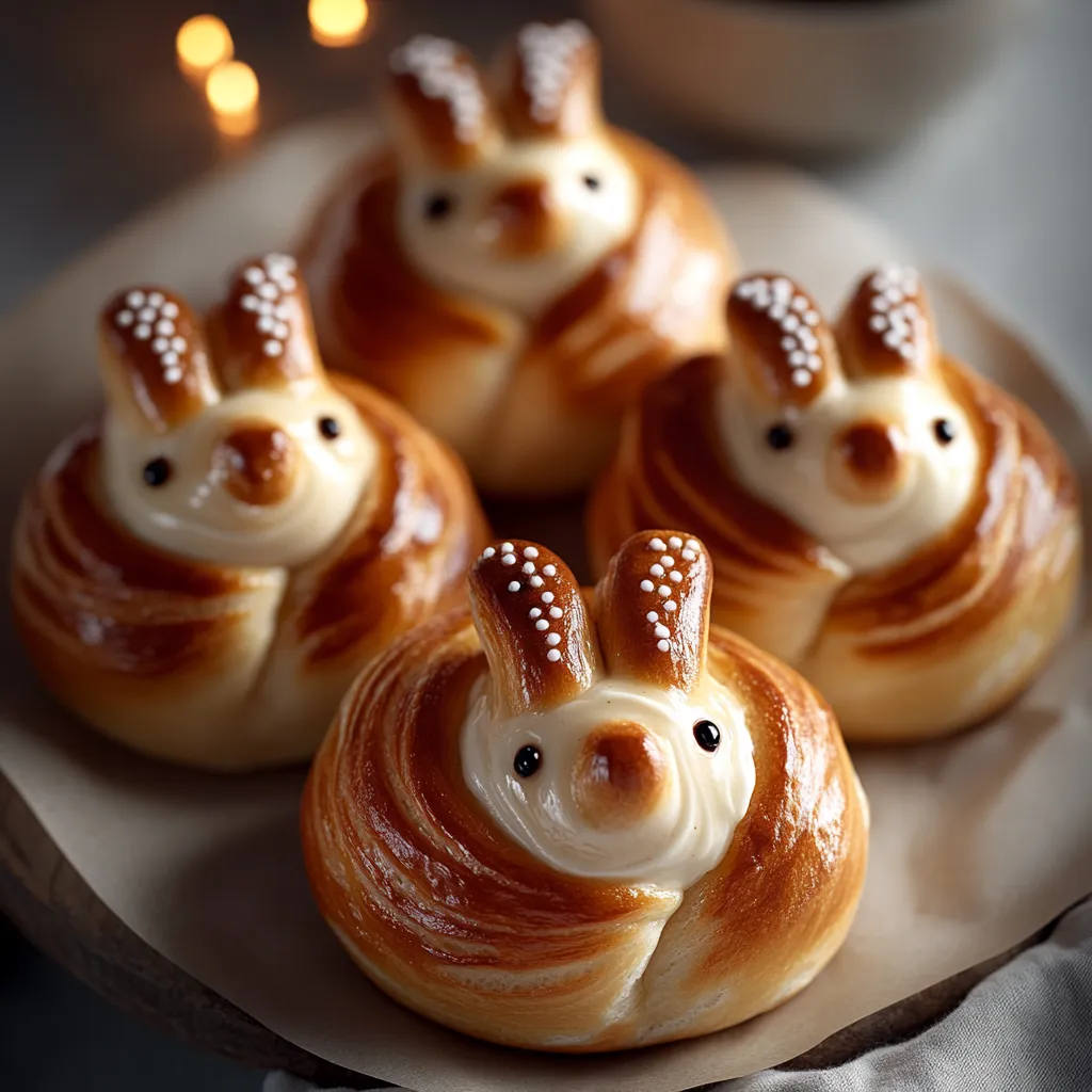 A plate of pastries with rabbit ears.
