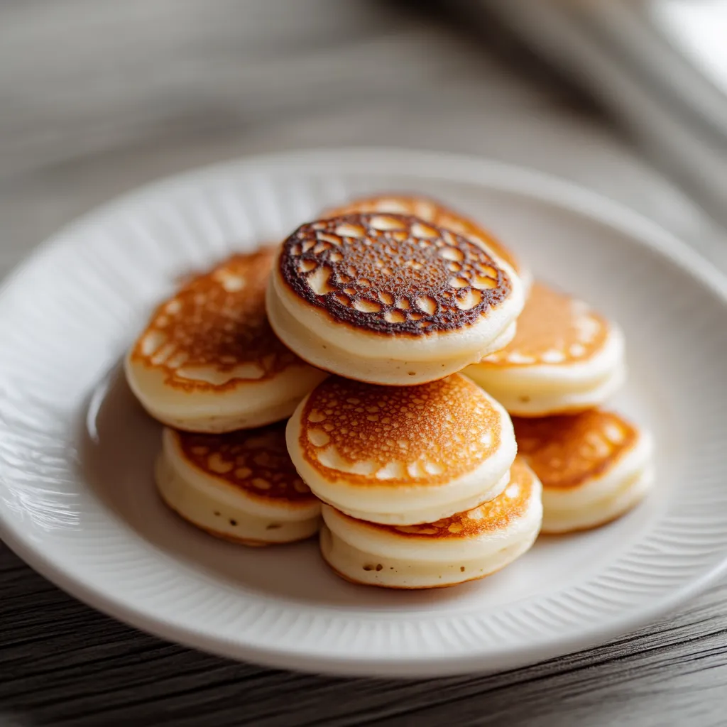 A stack of pancakes on a plate.