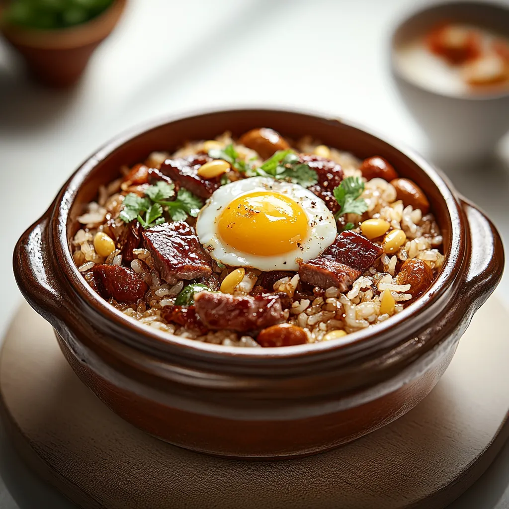 A bowl of rice with an egg on top.