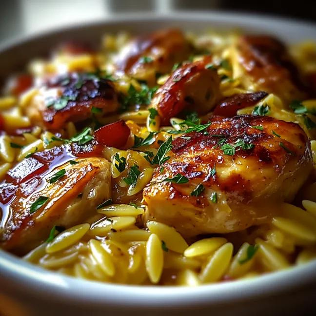A bowl of chicken and pasta.