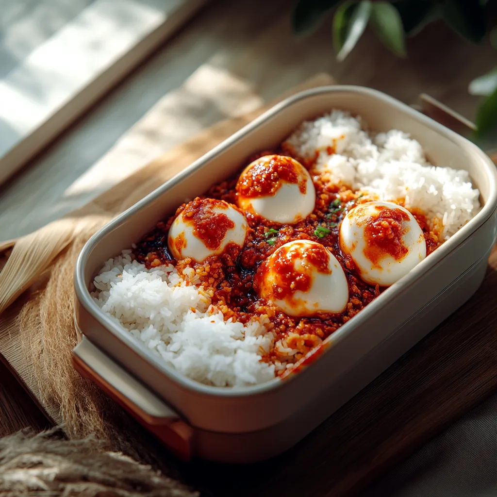 A bowl of rice with eggs.