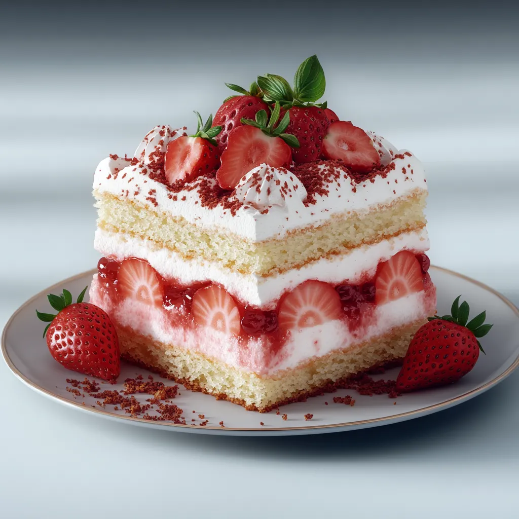 A cake with strawberries on top.