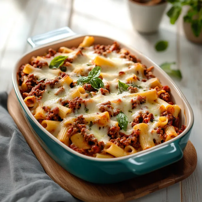 A bowl of pasta with cheese and spinach.