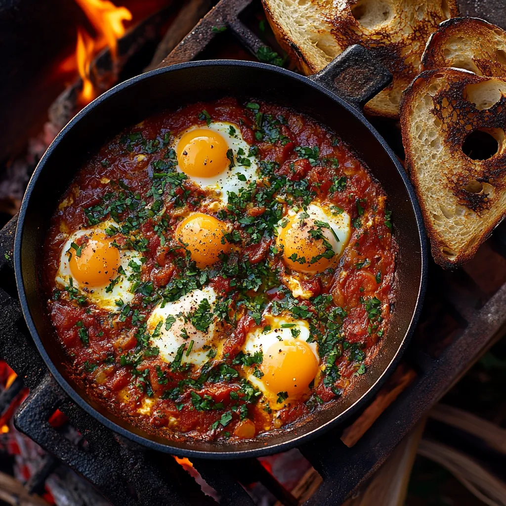 A bowl of eggs and tomatoes.