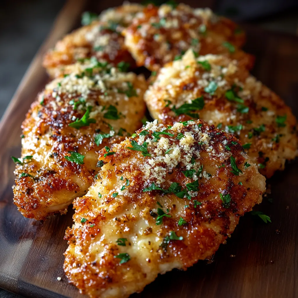 A plate of chicken with herbs on it.