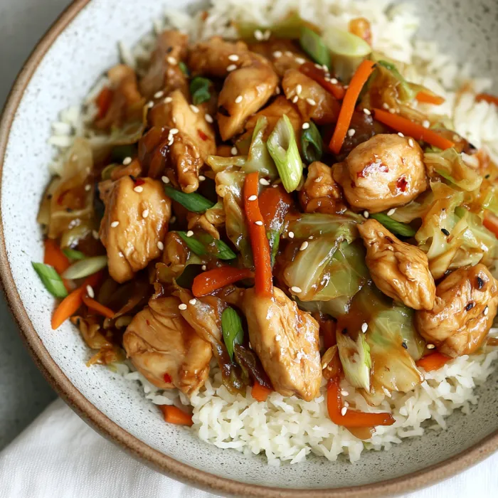 A plate of chicken and vegetables.