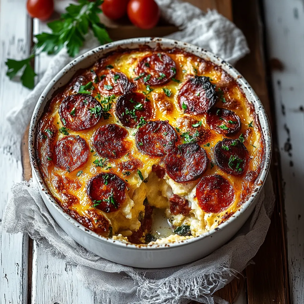 A dish with meat and vegetables.