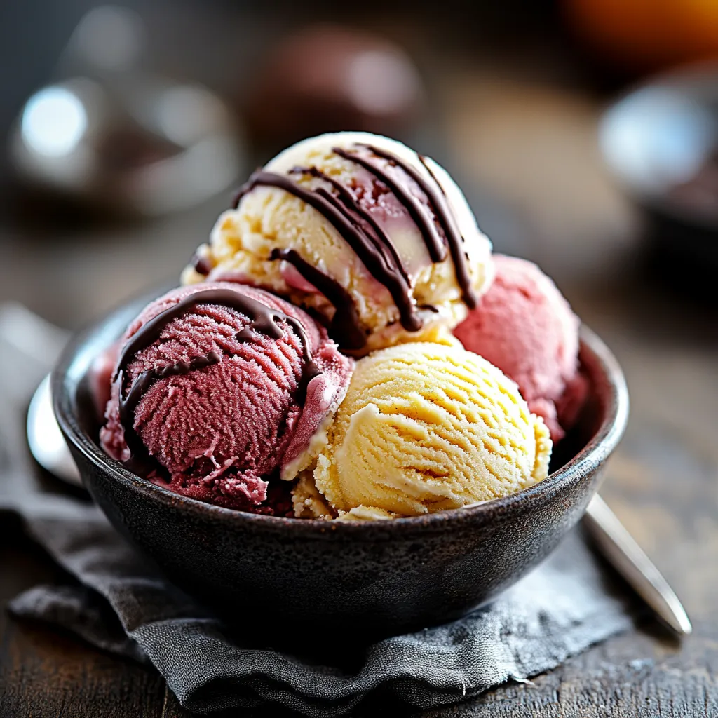 A bowl of ice cream with chocolate and vanilla flavors.