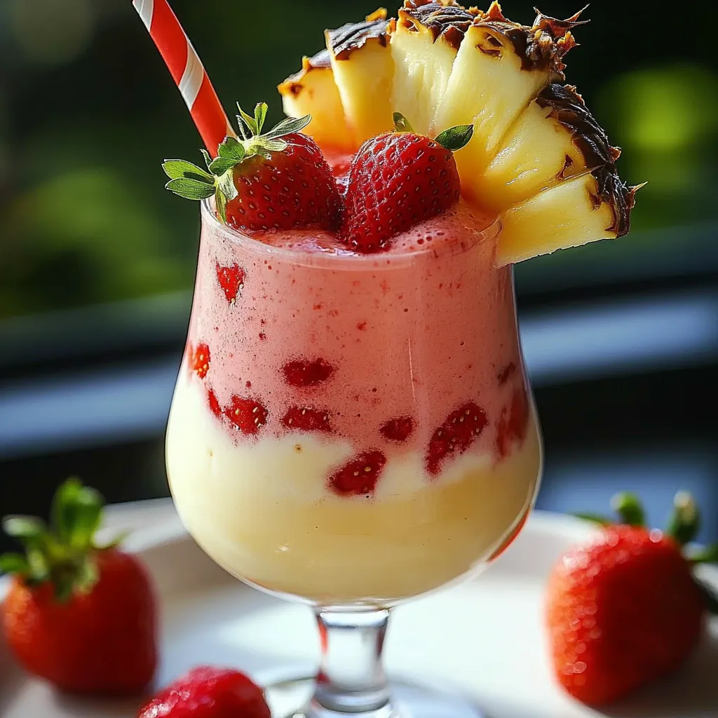A glass of strawberry milk with a strawberry on top.