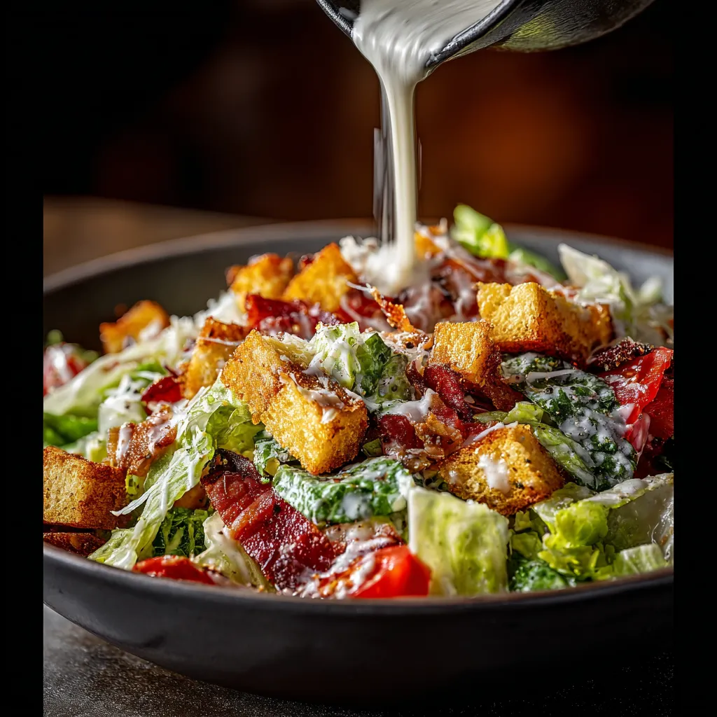A bowl of salad with cheese drizzled on top.