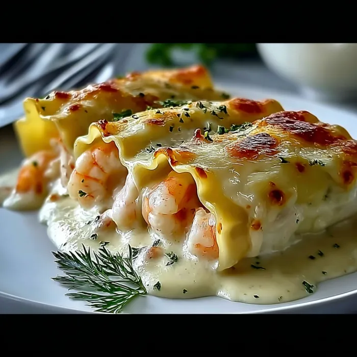 A plate of food with shrimp and cheese.