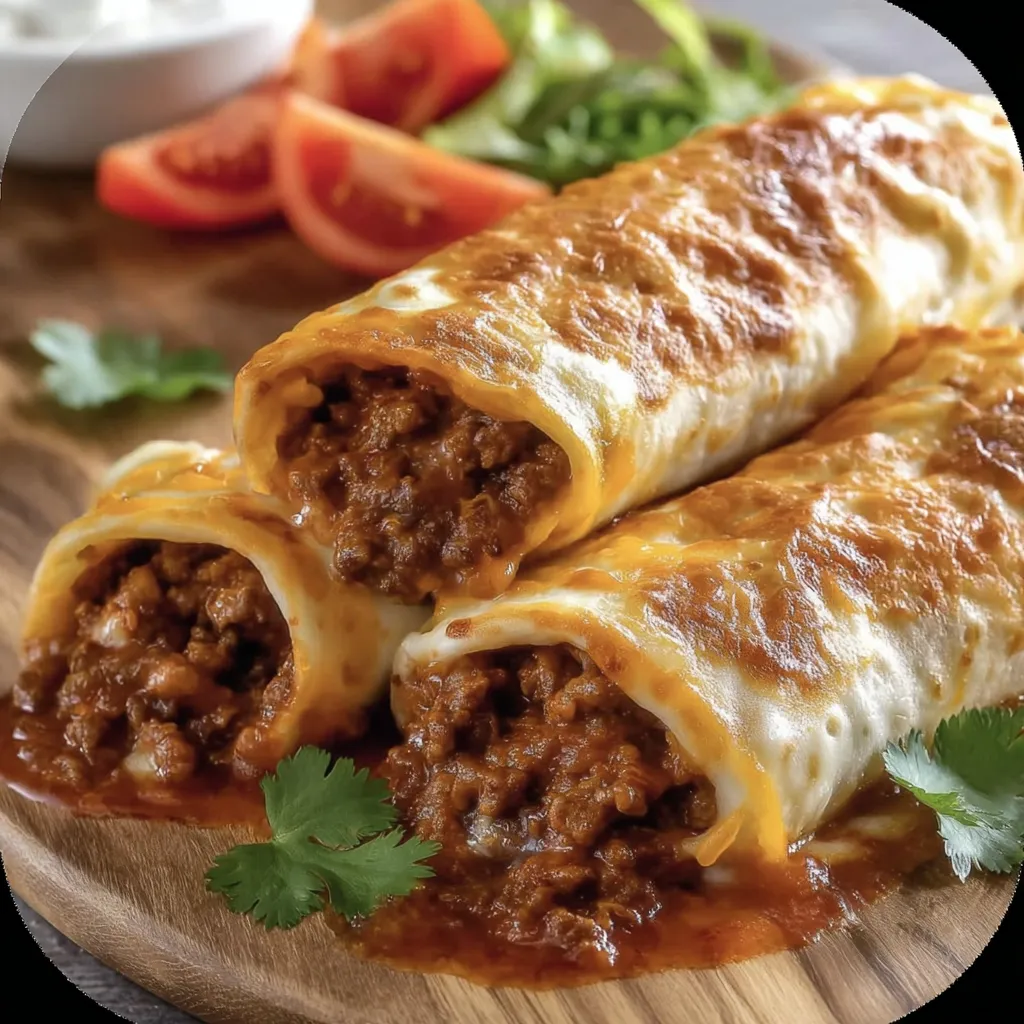 A plate of food with two burritos on it.