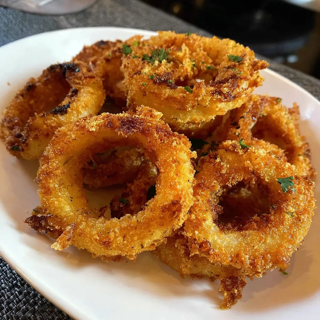 A plate of fried onions.