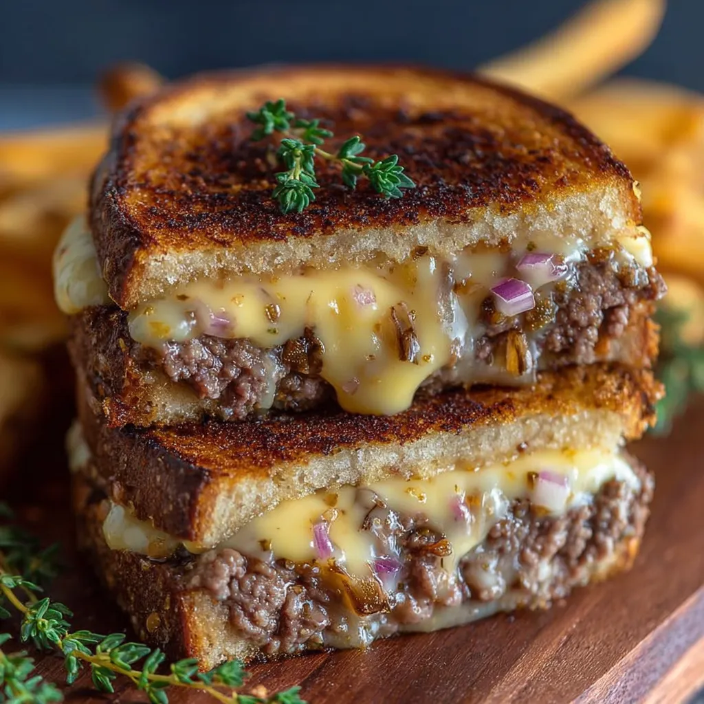 A sandwich with cheese and onions on top.