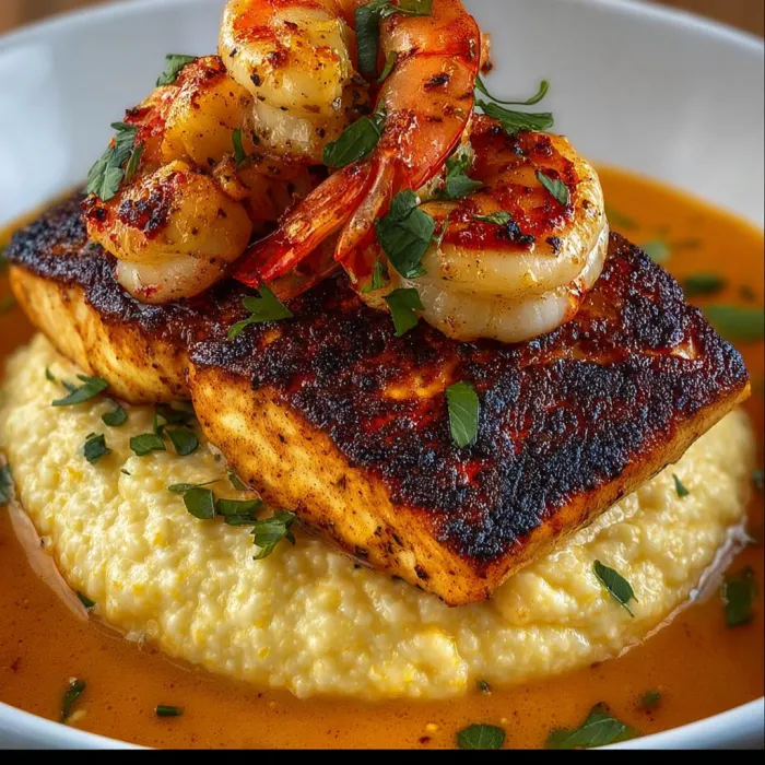 A plate of food with shrimp and rice.